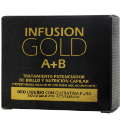 TRATAMIENTO POTENCIADOR DE BRILLO Y NUTRICIÓN CAPILAR INFUSION A+B GOLD (2x10 ml)
