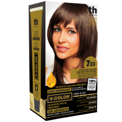 Tinte para el cabello V- Color no.7.23 (Rubio medio perla) - kit de casa+champú y mascarilla gratis