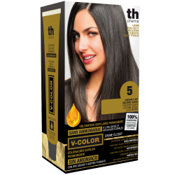 Tinte para el cabello V- Color no. 5 (casteňo claro) - kit de casa+champú y mascarilla gratis