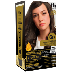 Tinte para el cabello V- Color no. 6.13 (Rubio oscuro ceni) - kit de casa+champú y mascarilla gratis