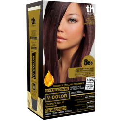 Tinte para el cabello V- Color no.6.65 (rubio oscuro rojo ) - kit de casa+champú y mascarilla gratis