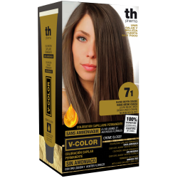 Tinte para el cabello V- Color no.7.1 (rubio medio ceniza) - kit de casa+champú y mascarilla gratis